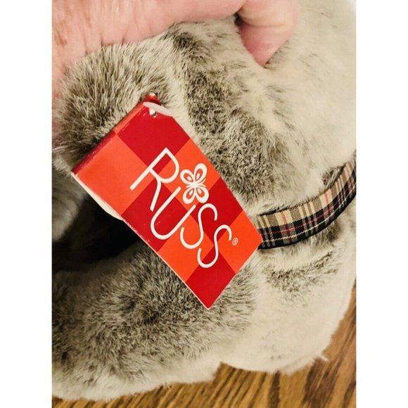 Russ Berrie Plush #100349 WESTLEY Bear Woven Texture Face Feet 12” tags Frosted - Picture 3 of 13